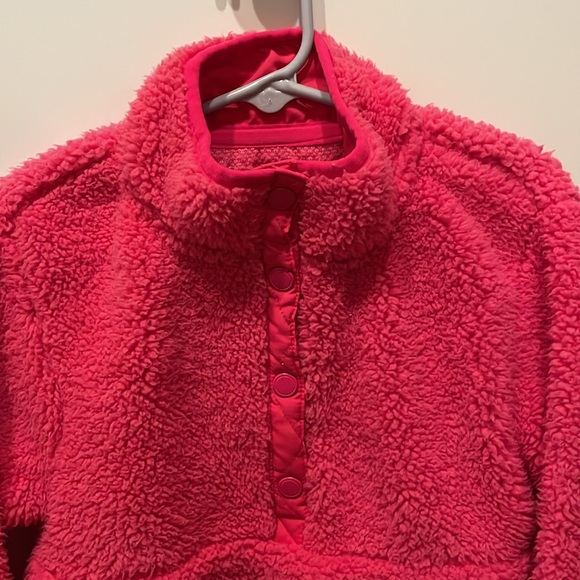 MEMBERS MARK UGC Girls Size 5/6 Pink snap up Soft Sherpa jacket pockets cozy - Picture 3 of 14